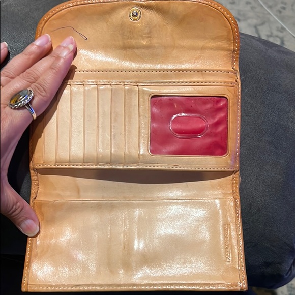 Dooney & Bourke Navy and Tan Saffiano wallet - Picture 8 of 16